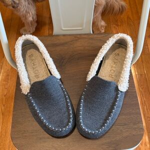 Rothy's Gray Wool Slip-On with Cream Sherpa Insole